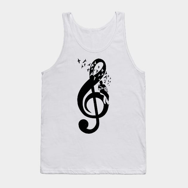 Treble Clef - Cigar Box Guitar Tank Top by barmalisiRTB